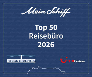 Mein Schiff Top-50 Reisebüro 2026 Siegel